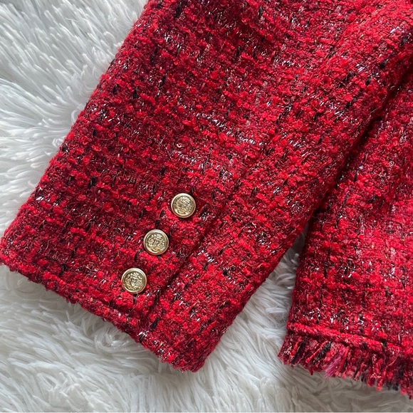 Chico's Tweed Metallic Fringe Blazer Jacket - Picture 9 of 9